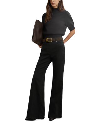 June Mid Rise Flare Jeans in Black