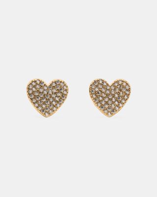 Yours Truly Pav&eacute; Heart Stud Earrings