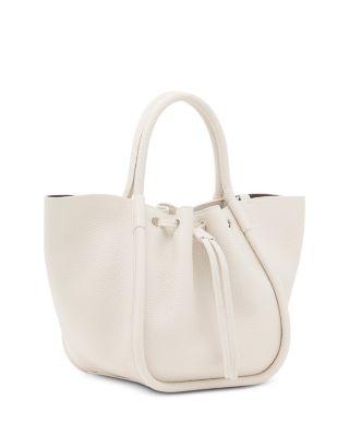 Small Ruched Leather Tote Bag