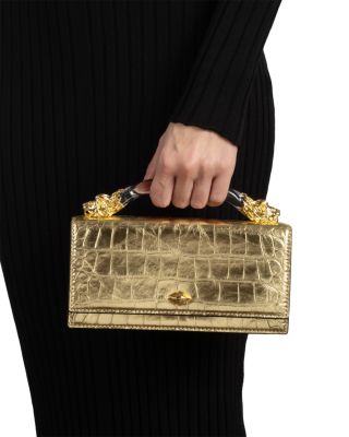 Lioness Embossed Leather Handbag 