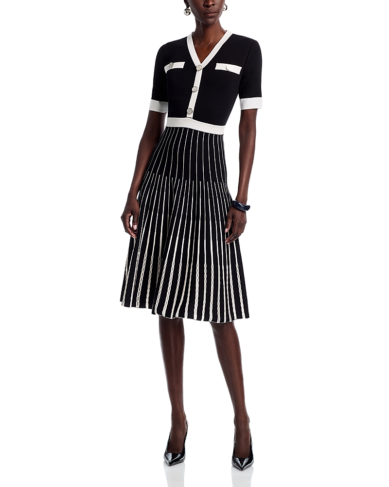Misook Wrinkle Resistant Monochrome Soft Knit Dress