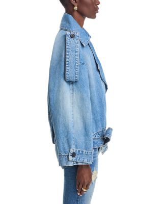 Regan Denim Trench Coat in Indigo