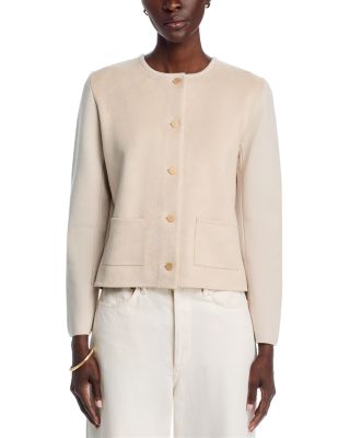 Faux Suede Button Front Jacket