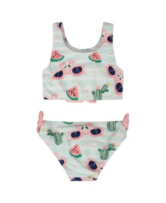 Girls' Two-Piece Flamingo and Cactus Swimsuit - Big Kid