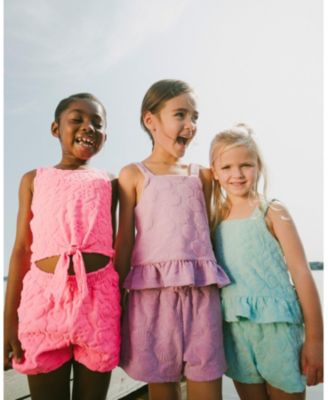 Girls' Terry Tank Top with Ruffle Hem Shorts Set - Big Kid