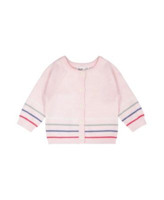 Girls' Cotton Knit Striped Button Front Cardigan - Baby
