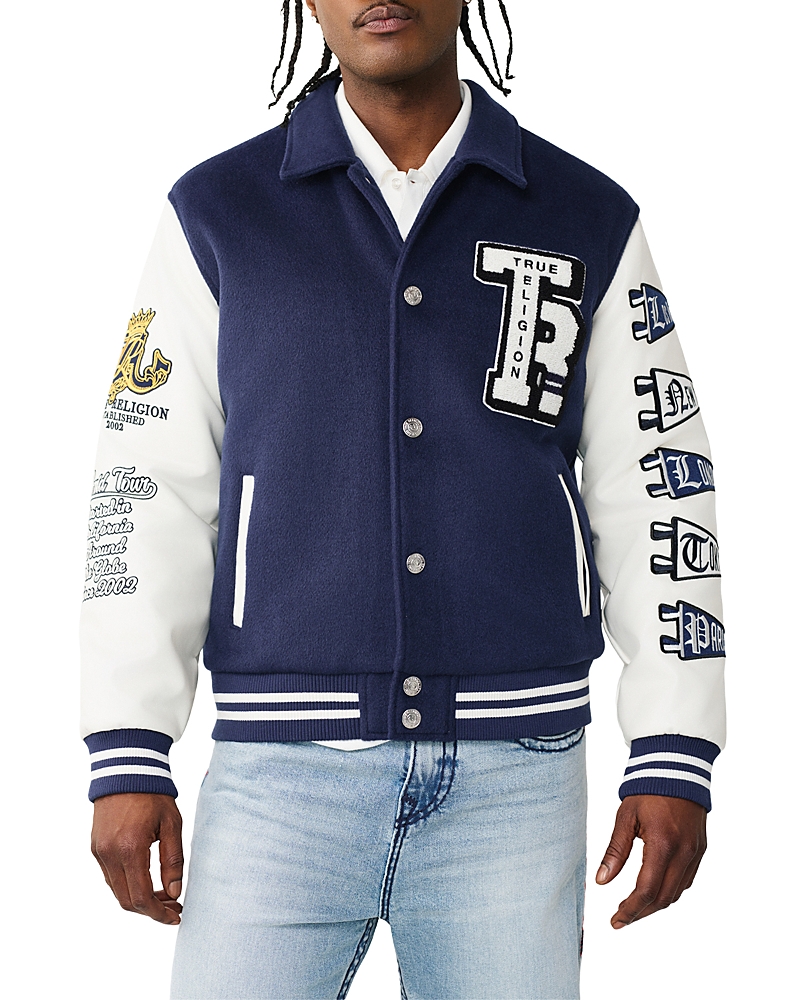 True Religion Varsity Wool Logo Patch Jacket