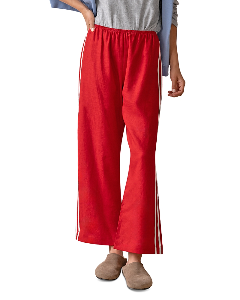 Donni The Linen Crop Racer Stripe Pants