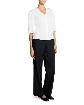 Round Sleeved Silk Top  