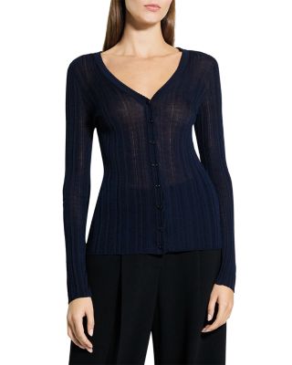 Novel Rib V Neck Cardigan 