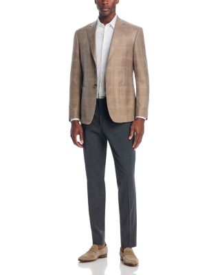 Loro Piana Fabric Wool, Silk, & Linen Plaid Unstructured Regular Fit Sport Coat - Exclusive