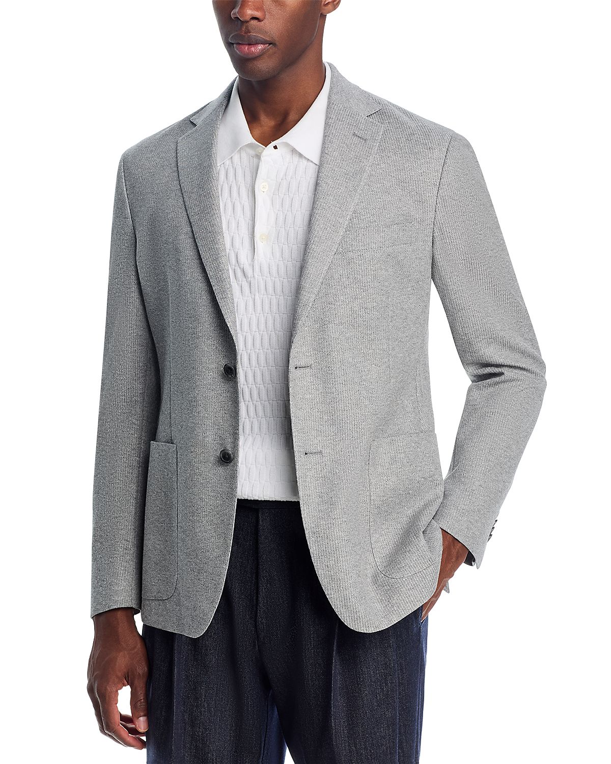 The Men's Store at Bloomingdale's Cotton Melange Jersey Unstructured Regular Fit Sport Coat - Exclusive