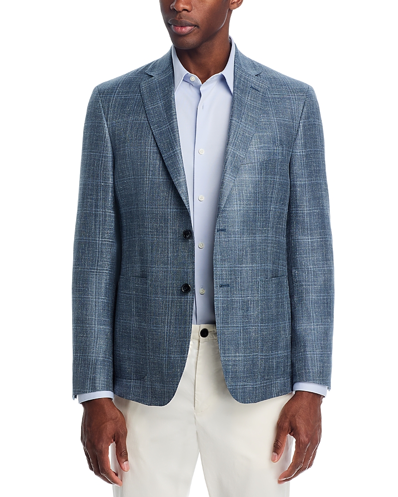 The Men's Store at Bloomingdale's Loro Piana Fabric Wool, Silk, & Linen Windowpane Unstructured Regular Fit Sport Coat - Exclusive