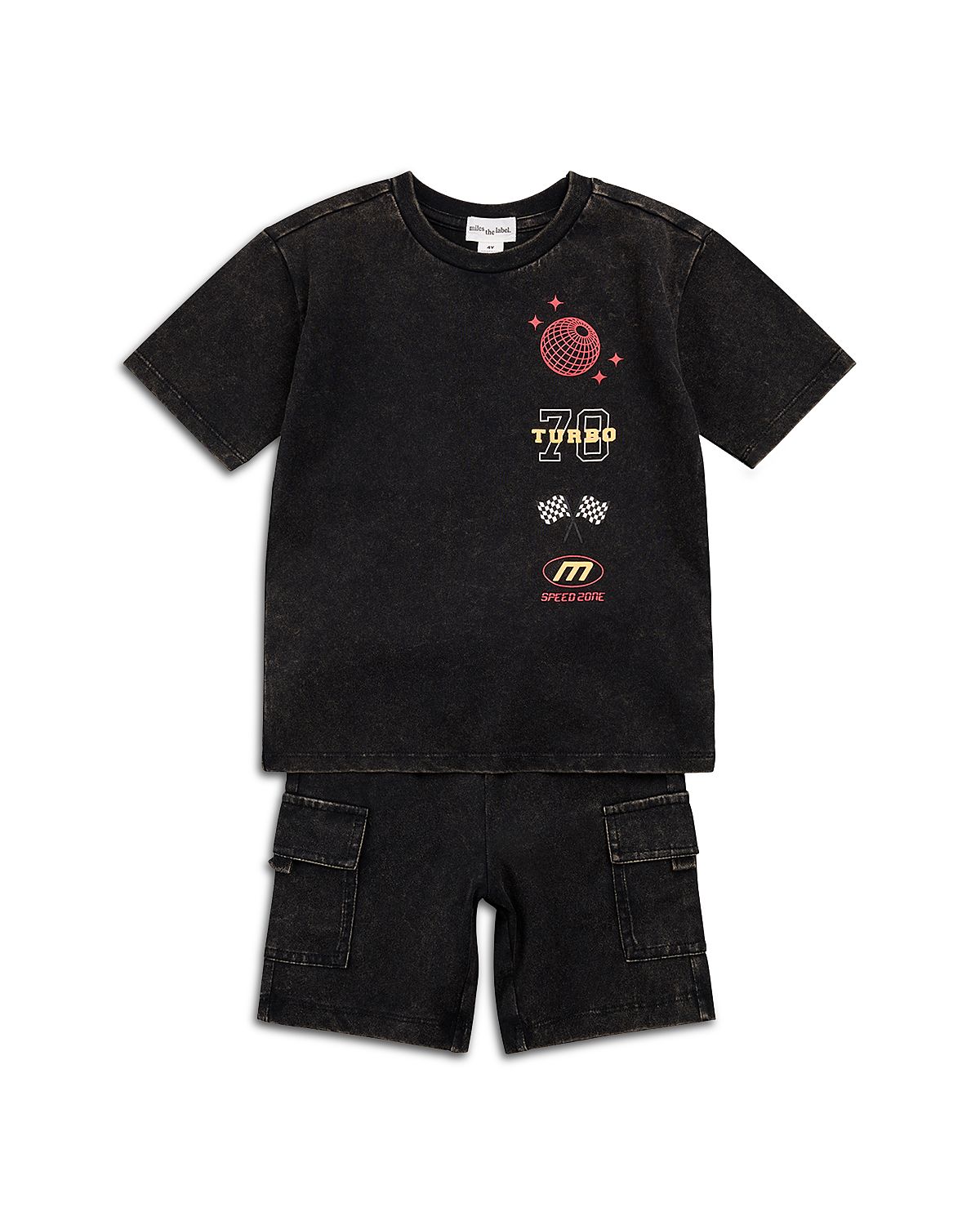 Miles The Label Boys' Racing Graphic Tee & Cargo Shorts Set - Baby