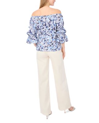 Off The Shoulder Bubble Sleeve Blouse