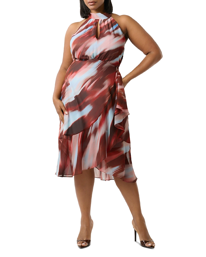 Estelle Plus Madelena Printed Halter Dress