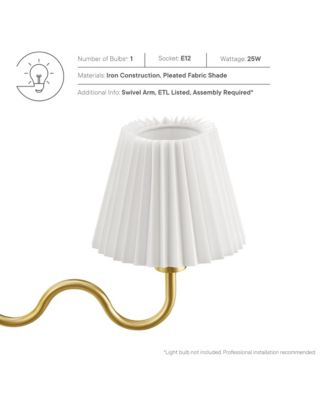  Wave Squiggle Arm Wall Sconce