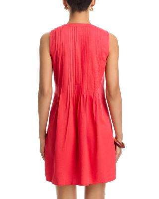 Pintuck Sleeveless Short Dress