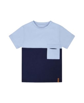 Boys' Organic Cotton Colorblock Jersey Short Sleeve T-Shirt with Chest Pocket - Little Kid, Big Kid
