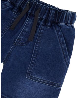Boys' French Terry Elastic Waist Drawstring Denim Shorts - Baby