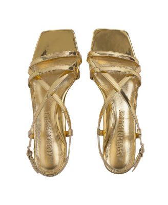  Women's Mirrored Leather Sabine Flat Sandal