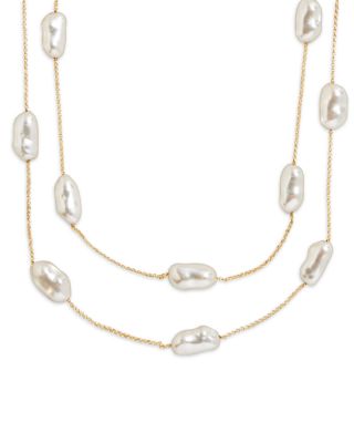 Teagan Long Glass Pearl Necklace, 48"-51"