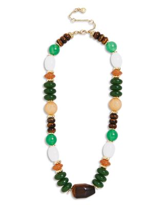 Anessa Tiger Eye Beaded Statement Necklace, 14-17"