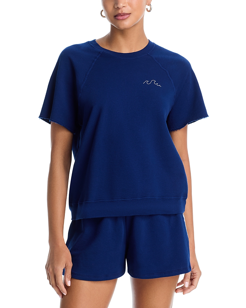 Aqua Julia Wave Short Sleeve Sweatshirt - Exclusive
