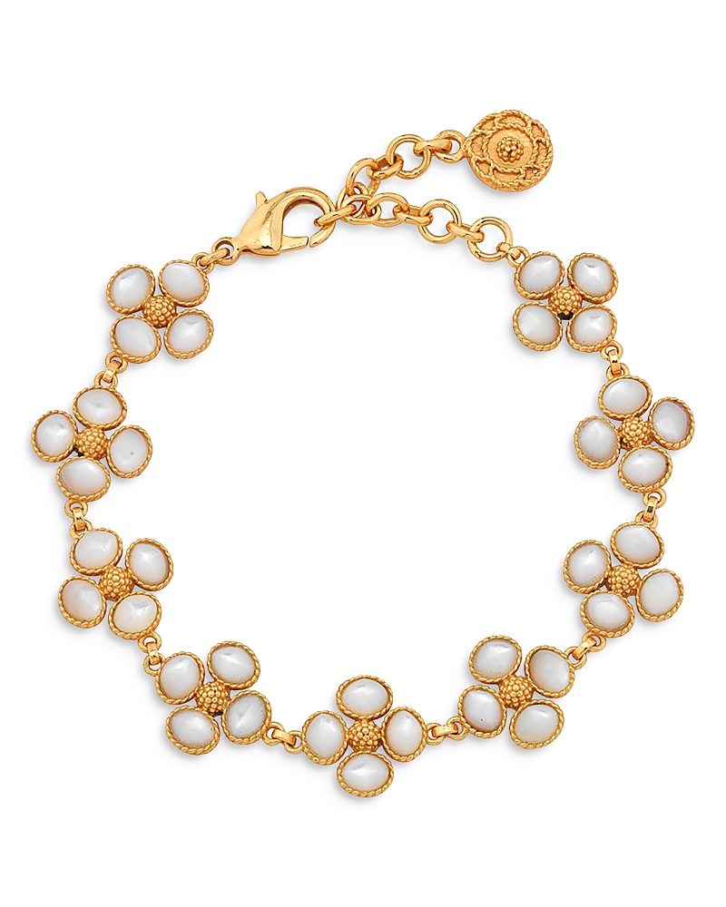 Capucine De Wulf Berry Clover Mother of Pearl Link Bracelet