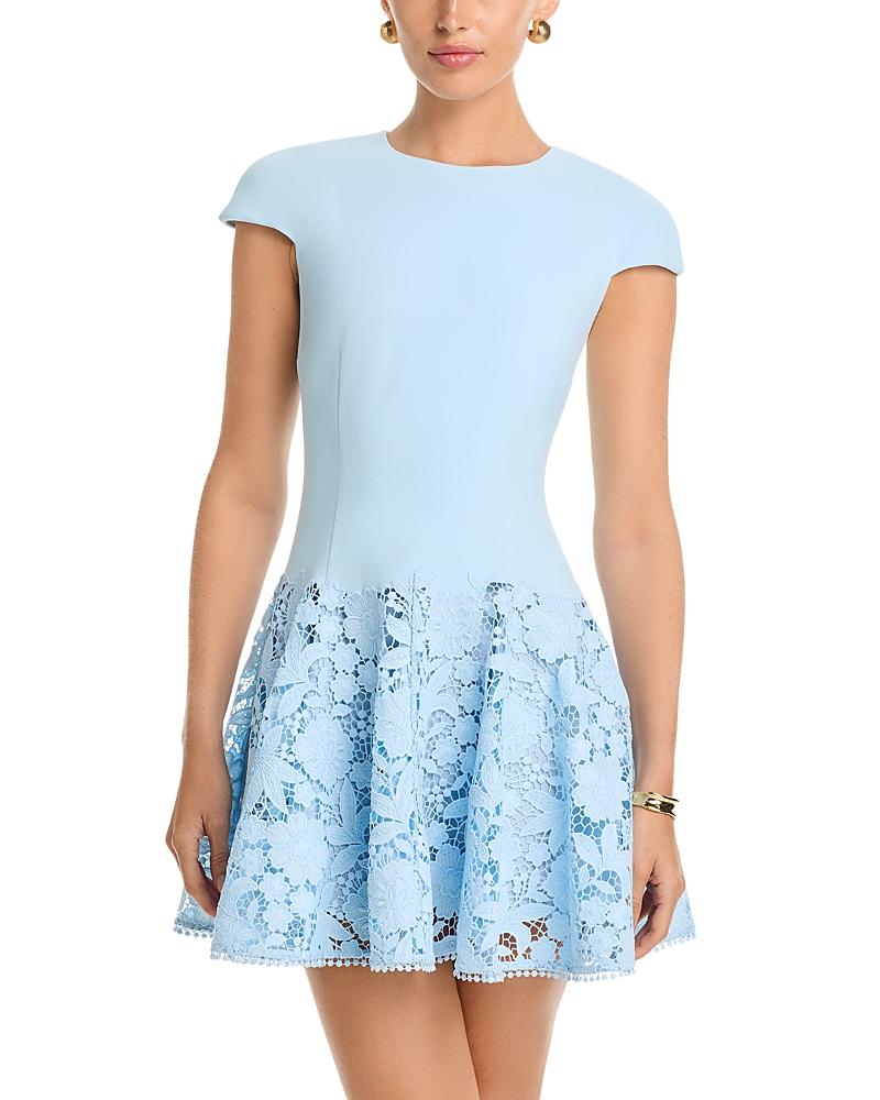 Self-Portrait Crepe Lace Mini Dress