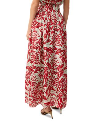 Oaklen Silk Ruffle Maxi Skirt