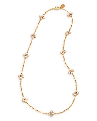 Berry Clover Mother of Pearl Double Sided Necklace, 28"