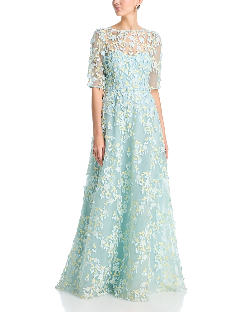 Teri Jon by Rickie Freeman Tulle 3D Petal Gown