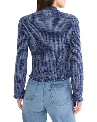 Fringe Knit Bomber Jacket