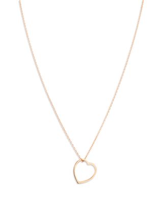 18K Rose Gold Antifer Heart Long Pendant Necklace, 23.5-27.5"