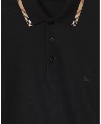  Check Trim Cotton Polo Shirt