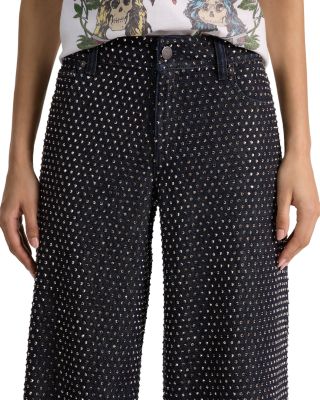 Amazing Mid Rise Embellished Jeans in Dark Rinse/Hematite