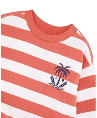 Boys' Long Sleeve Stripes French Terry Sweatshirt - Little Kid