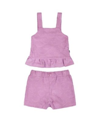 Girls' Terry Sleeveless Tank Top with Elastic Waist Shorts Set - Big Kid
