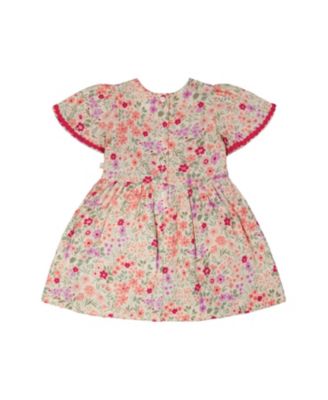  Girls' Muslin Short Sleeve Flowers Dress - Little Kid