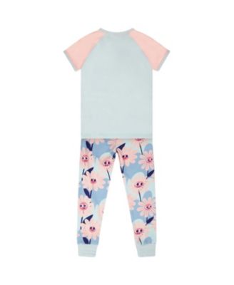  Girls' Organic Cotton Smiling Flower Print Two-Piece Pyjama Set - Baby