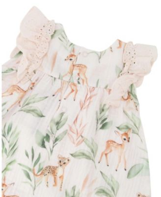Girls' Muslin Dress and Bloomer Deer Printed Set - Baby