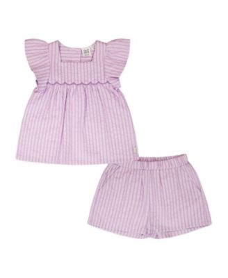 Girls' Stripes Top and Short Set - Big Kid