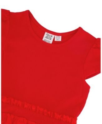  Girls' Short Sleeve Bi-Material Dress - Little Kid