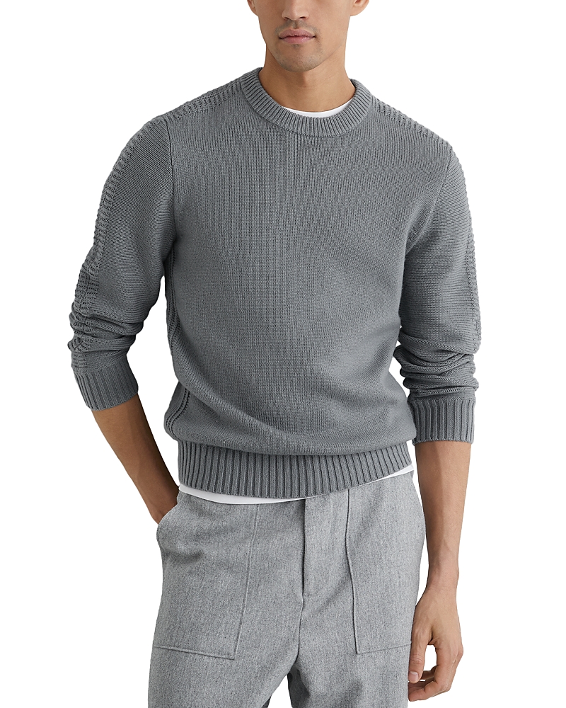 Reiss Long Sleeve Crew Detailed Sweater