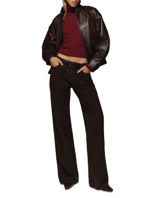 Veda Harrison Leather Oversized Bomber Jacket