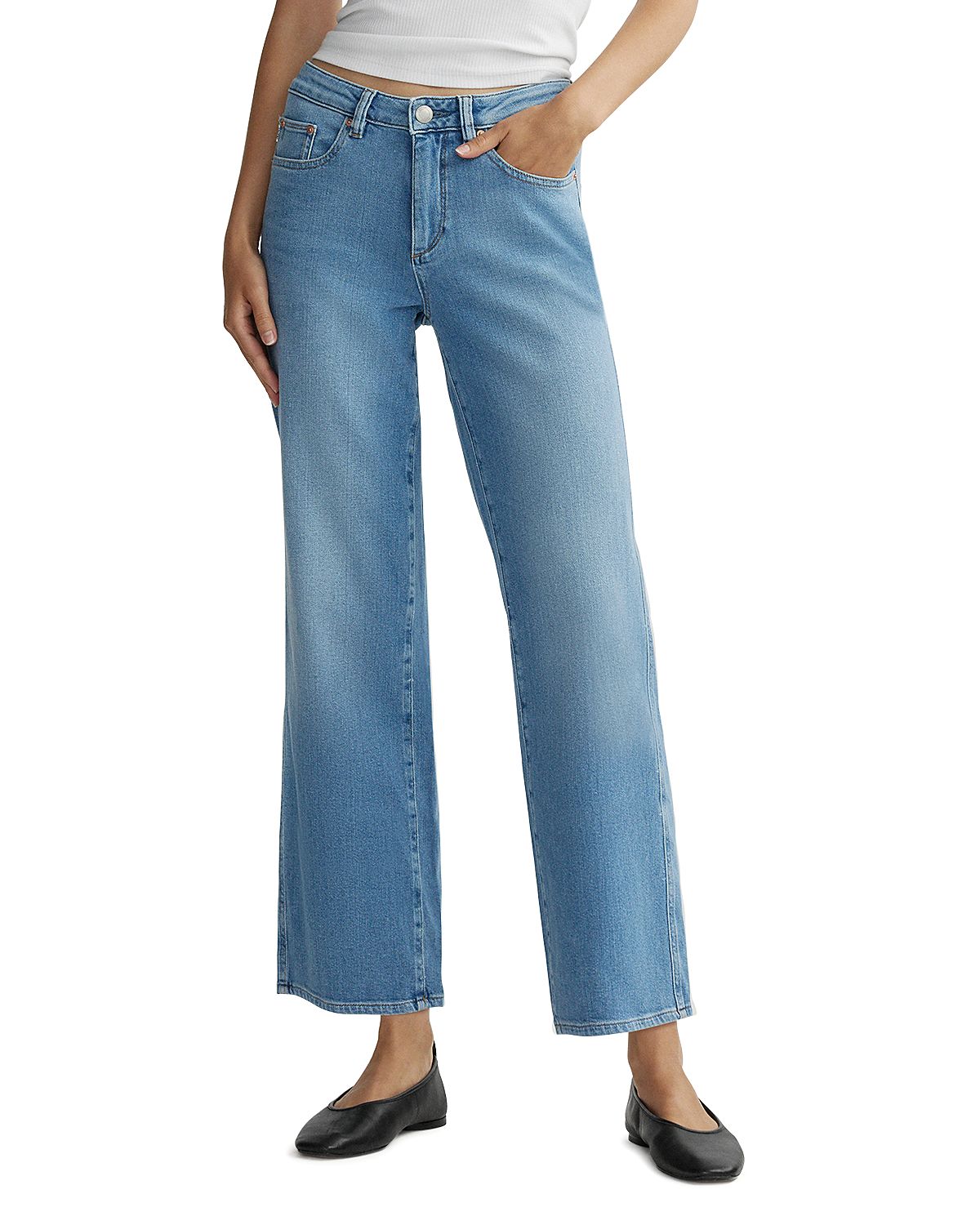 DL1961 Pippa Refined Mid Rise Wide Leg Jeans
