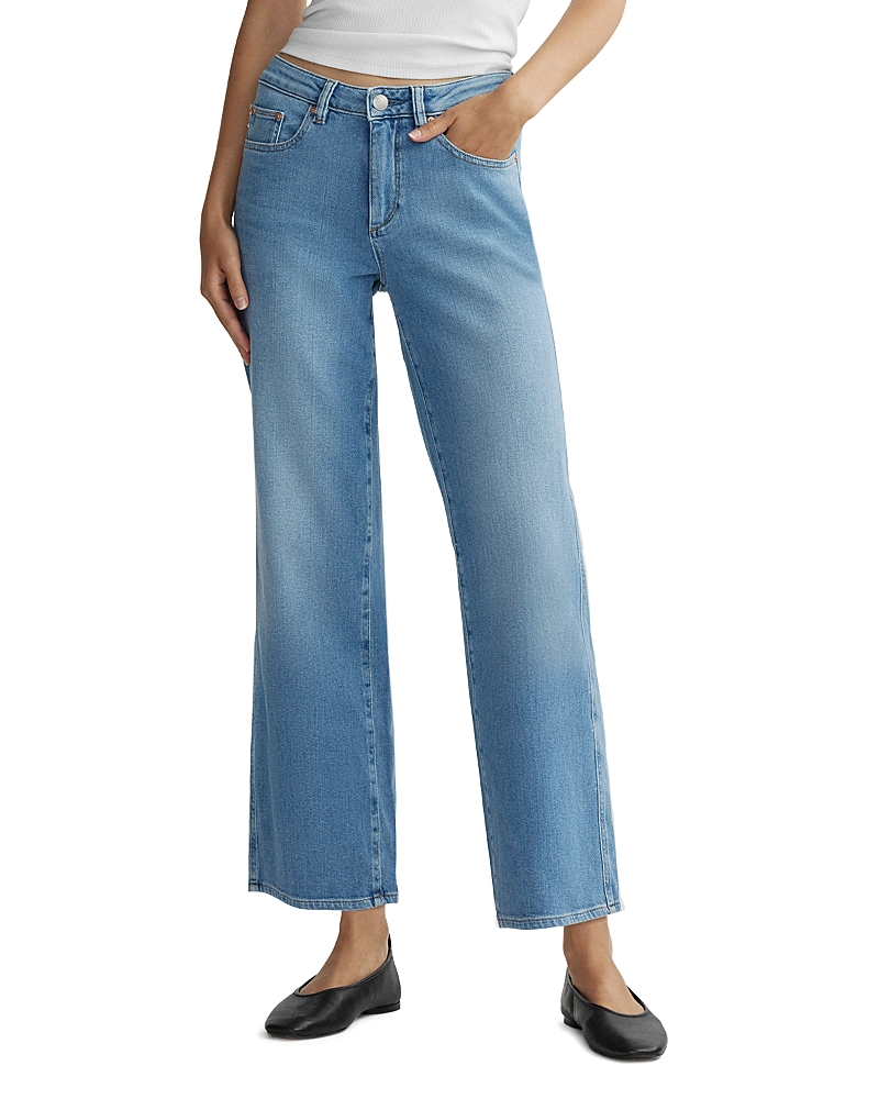 DL1961 Pippa Refined Mid Rise Wide Leg Jeans in Riverbank