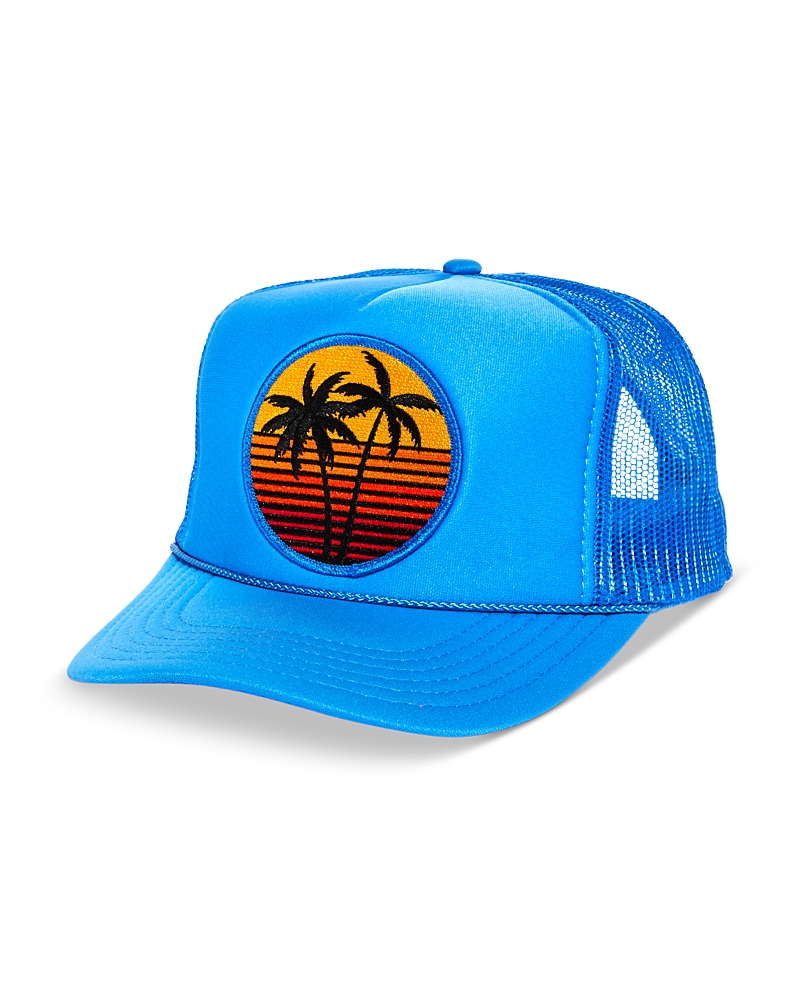 Aviator Nation Palm Vintage Low Rise Trucker Cap - Exclusive In Blue