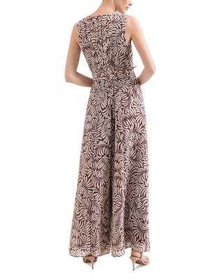 Janine Leaf Print Jumpsuit 